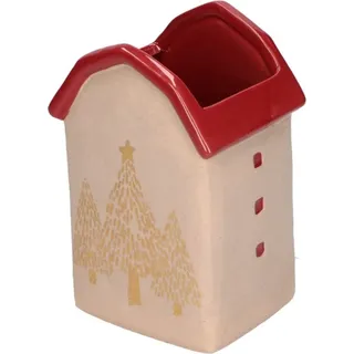 Rituali Domestici Set mit 2 hausförmigen Blumentopfabdeckungen H234000010Z - Rot, Beige
