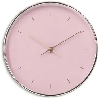 wall-art Wanduhr Minimalistisch Ø 25 cm Rosa und Roségold-Optik