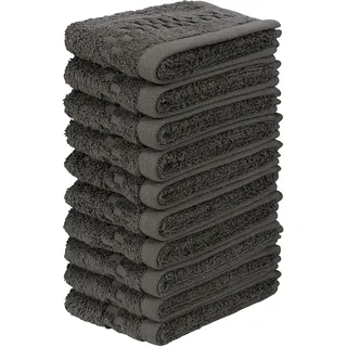my home Waschlappen »Regona, Seiftücher 30x30cm, flauschig und weich, 500 gr/m2« Premium Handtücher mit Bordüre, Handtuch-Set, 100% Baumwolle, grau