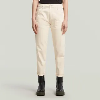 Chinohose G-STAR "Kate Chino Boyfriend", Damen, Gr. 30, Länge 32, beige (linen), Web, Obermaterial: 97% Baumwolle, 3% Elasthan, unifarben, bequem lang, Hosen Chinohose