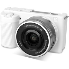 Rieibi ZVE10 Hülle, Weiche Silikon Schutzhülle für Sony ZV-E10 ZVE10 Kamera, weiß, Kameratasche