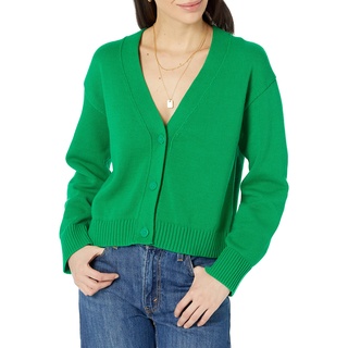 Amazon Essentials Damen Kurzer Cardigan mit V-Ausschnitt in lockerer Passform, Grün, XL