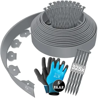 Flexible Rasenkante aus Kunststoff 5000 x 5 cm grau