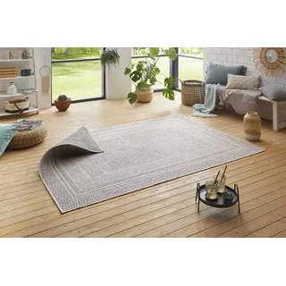 Hanse Home Flachgewebe Wendeteppich Frame für In- & Outdoor (100% Polypropylen, UV- und Witterungsbeständig, Fußbodenheizung geeignet), 200x290 cm, Schwarz/Creme