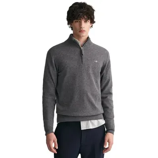 Gant Superfine Lambswool Halbzippullover - Charcoal Melange - 3XL