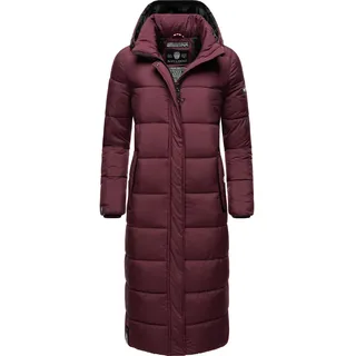 Navahoo Damen, Wintermantel warmer Steppmantel lang mit abnehmbarer Kapuze Isalie Wine Gr. XS - XS