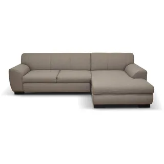 DOMO. collection Ecksofa Nika, Sofa mit Schlaffunktion in L-Form, Eckgarnitur, moderne Polsterecke, Eckcouch, Schlafsofa, 277 x 156 x 78 cm (BxTxH), braun