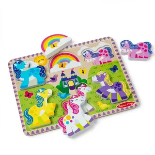 Melissa & Doug 6-teiliges Einhorn-und-Regenbogen-Puzzle mit großen Teilen für Kleinkinder (Jungen und Mädchen) ab 2 Jahren