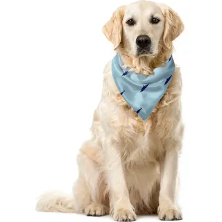 ABAKUHAUS Hai Haustier Bandana, Ocean Life in Blue Shades, 55x55 cm, Marineblau Hellblau - Blau