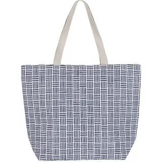 Fashy Strandtasche aus Papierstroh Feliz, blau-weiß, 50x40 cm