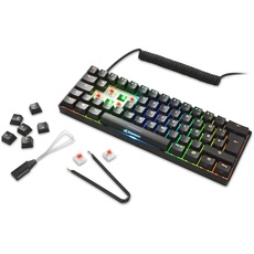 Bild von Skiller SGK50 S4 White, 60% Layout, LEDs RGB, Kailh BROWN, hot-swap, USB, DE