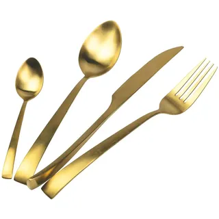 Villa d‘Este Home Tivoli 5905209 Park Avenue Set aus 24 Stück, Gold matt, Edelstahl