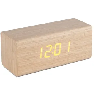 Balvi wecker Timber LED Holz 15,5 x 6,5 cm Holz klar 2-teilig - Braun