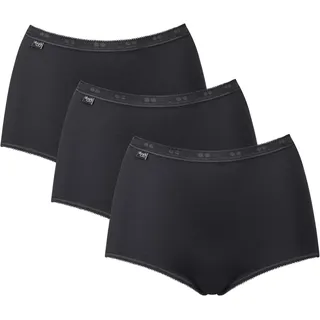 SLOGGI Damen Slips Maxi im Pack - Basic+, Vorteilspack, einfarbig Schwarz 40