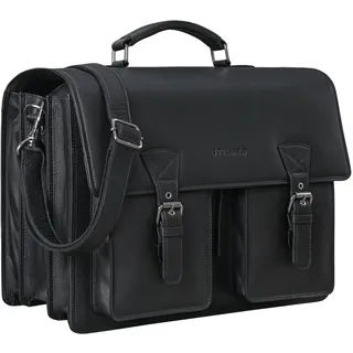STILORD XL Herren-Businesstasche aus Leder schwarz - große 15,6 Zoll Lehrer Laptop-Tasche - Männer-Aktentasche - Vintage Umhängetasche aus Rindsleder Cory