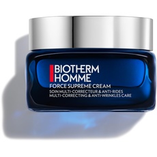 Biotherm Homme Force Supreme Cream, mit Algenextrakt und Pro-Xylane, feuchtigkeitsspendende Anti Aging Gesichtscreme für Männer, für ein strahlenderes Hautbild, 50 ml