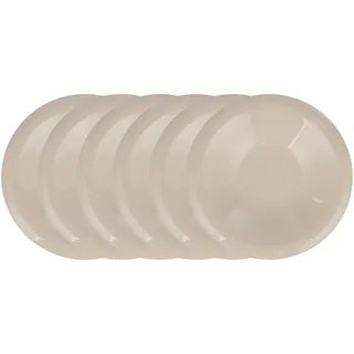 Butlers Pastateller 6er-Set Bon Ton 23 cm , Beige , Keramik , 23x4x23 cm , Geschirr, Teller, Pastateller