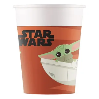 Procos 93481 - Party-Becher Star Wars Mandalorian, max. Füllmenge 200 ml, 8 Stück, Einwegbecher aus Papier, Kindergeburtstag, Party-Geschirr, FSC® Mix