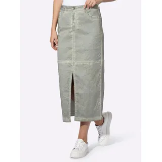 Hosenrock HEINE, Damen, Gr. 44, khaki, 97% Baumwolle, 3% Elasthan, unifarben, lang, Röcke Hosenrock