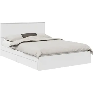 vidaXL Aufbewahrungsbett mit Kopfteil Weiß 140 x 190 cm Holzwerkstoff - Weiß