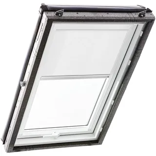 Original Roto Rollo Exclusiv ZRE für Roto Dachfenster - Führungsschiene Weiß - Manuelle Bedienung - Tageslichtrollo für Baureihe Designo R4/R7 und Classic 43/73 - Größe 054/098 | 05/09 - Farbe Weiß