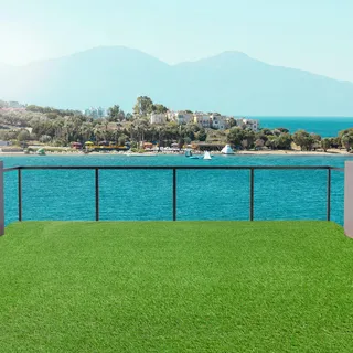 Steffensmeier Kunstrasen Rasenteppich Wimbledon Meterware | wasserdurchlässig für Balkon, Terrasse, Garten | UV-Garantie in Grün, Größe: 400x150 cm