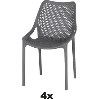 Siena Garden Stapelsessel-Set District 4-teilig Grau