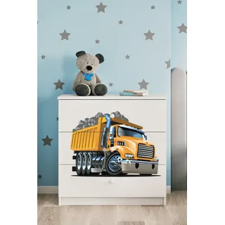Kinderkommode mit Schubladen Lastwagen in der Farbe Weiß Babydreams - Weiß