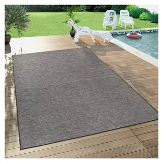 Outdoor Teppich für Balkon und Terrasse in Pastellfarben, Flachgewebe, Größe: 120x160 cm, Farbe: Grau