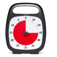 Time Timer PLUS 60 Minute Visueller Analog-Timer (weiß) optionaler akustischer Alarm (Lautstärkeregler) Kein lautes Ticken; Zeitmanagement-Gerät