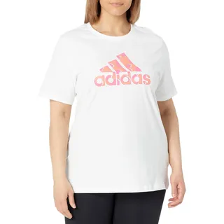 adidas Damen Animal Print Graphic Tee T-Shirt, White, L