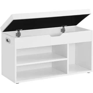 VASAGLE Schuhbank 80 x 44 x 30 cm gepolstert offen / weiß