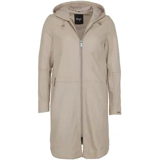Lederjacke MAZE "Ledermantel 4202198", Damen, Gr. XS, grau (greige), Obermaterial: 100% Lammleder LEL. Futter: 100% Baumwolle CO., Jacken Lederjacke