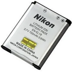 Nikon EN-EL19 (Akku), Kamera Stromversorgung, Schwarz, Silber