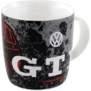 BRISA VW Collection - Volkswagen Keramik-Kaffee-Tee-Cappuccino-Tasse-Becher-Haferl Mug im GTI Design (370 ml/GTI Front/Schwarz)