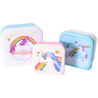 Einhorn Brotdosen im 3er Set - Unicorn Vesperdose Brotbox