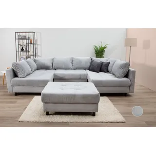 Collection AB »Toni U-Form, B: 298 cm« mit Hocker, 3 Zierkissen, Federkern,