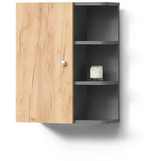 livinity Fucino Badschrank 47,2 x 59,2 cm Anthrazit/Goldkraft Eiche