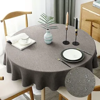 CALIYO Tischdecke Abwaschbar, PVC Tischdecken, Tischdecke Outdoor Rund für Küche, Wohnzimmer, Esszimmer, Balkon und Garten 100cm/ 120cm/ 140cm