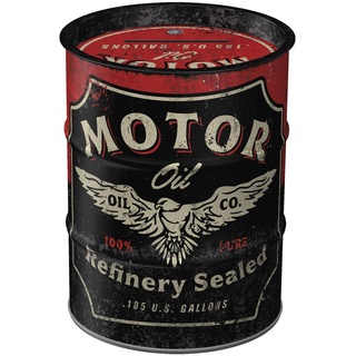 Nostalgic Art Nostalgic-Art Spardose, 600 ml, Motor Oil – Geschenk-Idee für Motor-Fans, Sparschwein aus Metall, Vintage Blech-Sparbüchse