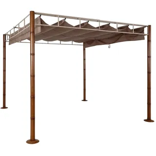 Mendler Pergola HWC-L42 3 x 3 m Braun