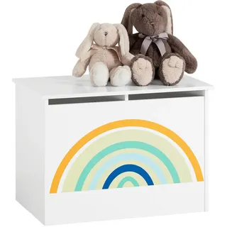 SoBuy Kinder-Spielzeugtruhe, Weiß Holzwerkstoff, 62x44x40 cm, Kinder- Spielzeugtruhe Spielzeugkiste mit Deckel Aufbewahrungsbox KMB70-W