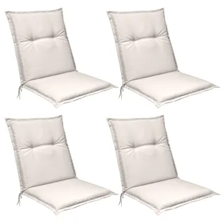 Beautissu 4er Set Niedriglehner Auflagen Base NL, 100x50cm, Natur - Naturbelassen