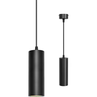 ACMHNC Pendelleuchte GU10 Schwarz, Zylinder Hängelampe LED mit 5W 450LM, 3000K, Hängeleuchte Höhenverstellbar für Esstisch, Kücheninsel, Schlafzimmer, Nachttisch, Ø6x20cm