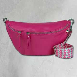 Florence Echtleder Gürteltasche Damen extra große fuchsia Bauchtasche OTF821P