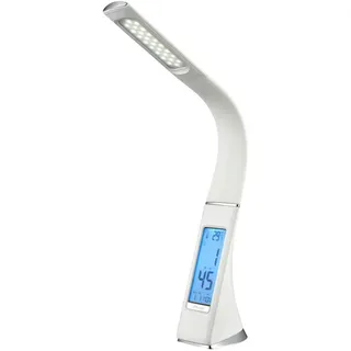 Novel Led-Schreibtischleuchte , Weiß , Kunststoff , Uni , G , 50 cm , Alarmfunktion, Kalenderfunktion, Temperaturanzeige, Flexarm, Touch (on/off) , Lampen & Leuchten, Innenbeleuchtung, Tischlampen