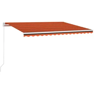 vidaXL Markise Manuell Einziehbar mit LED 400x300 cm Orange und Braun - Orange