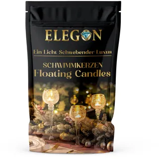Elegon 25 Schwimmkerzen, 5 * (Gold, Weiß, Rosa, Gelb, Grün) = 25, Dekorative Kerzen für Hochzeiten, Weihnachten, Geburtstage und Romantische Feiern