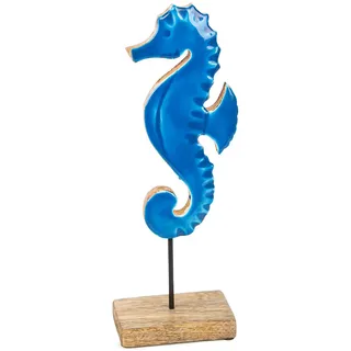 Logbuch-Verlag Seepferdchen Deko Figur blau maritim 28 cm nautische Dekoration Sommer Badezimmer zum Hinstellen