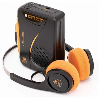 GPO Tragbarer Retro-Kassettenspieler/Recorder mit Bluetooth und Drahtlose Kopfhörer